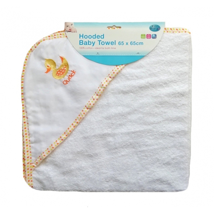 ' DUCKLING ' 100% COTTON HOODED BABY TOWEL -- £2.99 per item - 6 pack